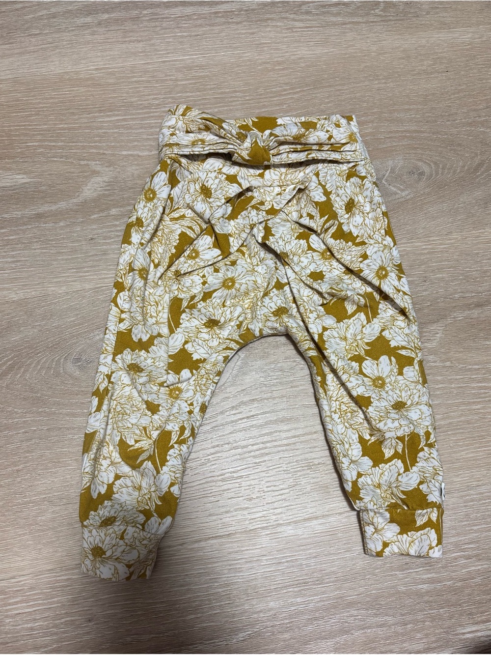 Baby girl 9-12M Müsli by Green Cotton Floral Bow Pants